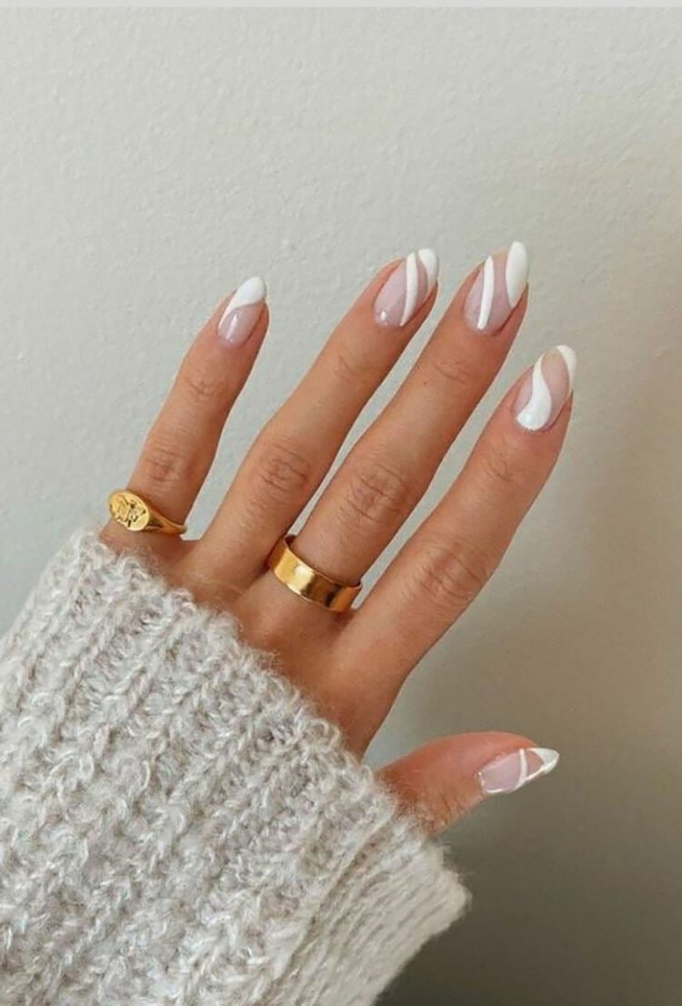 white almond nails