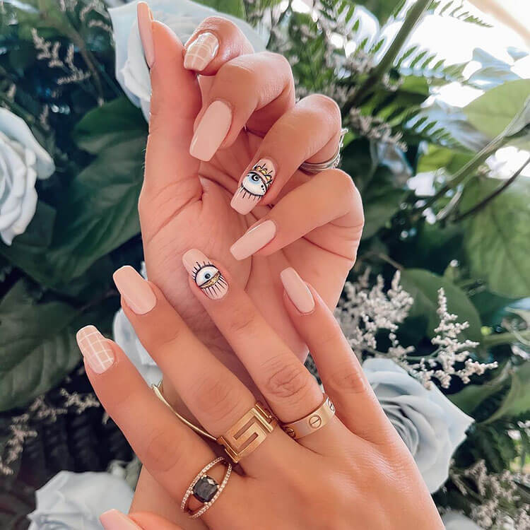 evil eye nails with rings