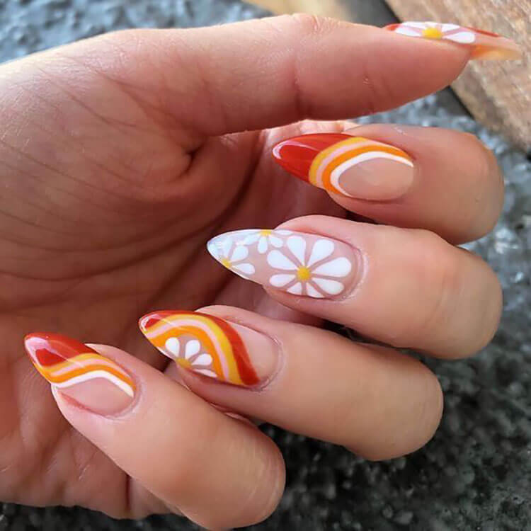 uñas retro de otoño