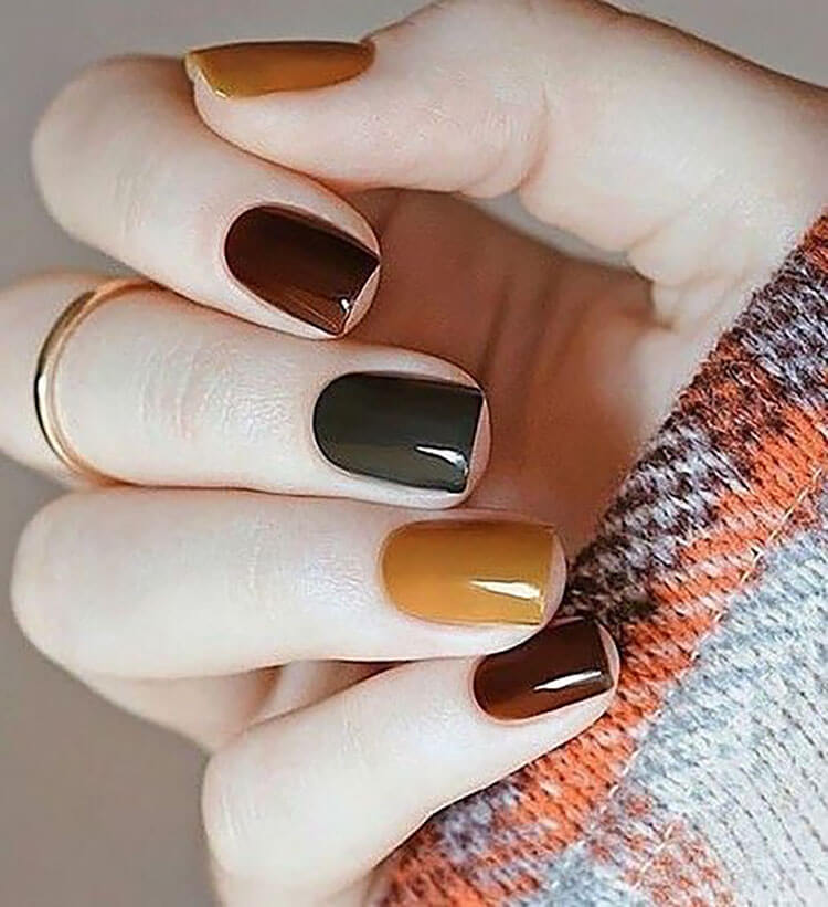 burnt fall color nails