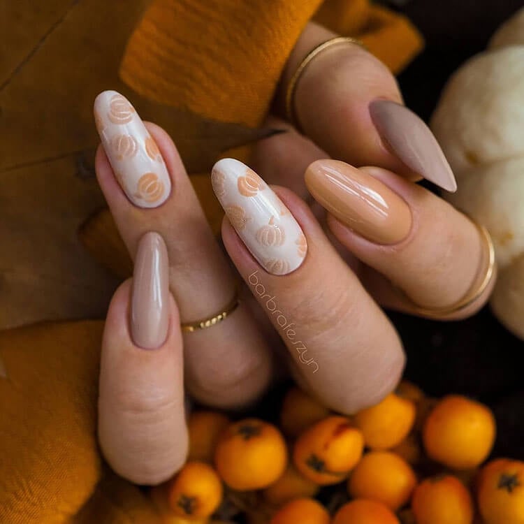 nails with pumpkins