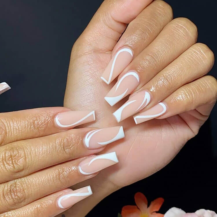 white gel nail designs