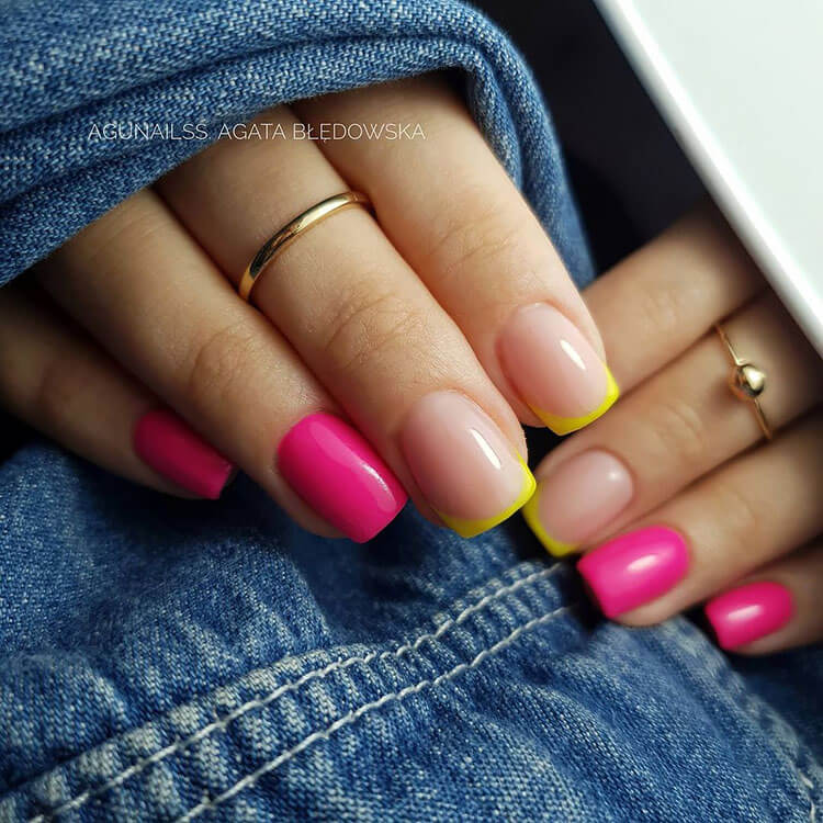 pink and yellow nails