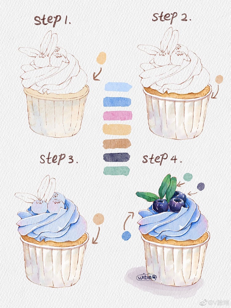 how to paint a cupcake