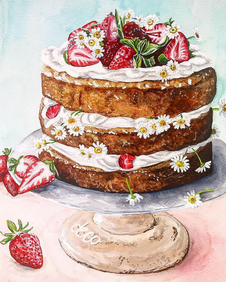 three-layer cake painting