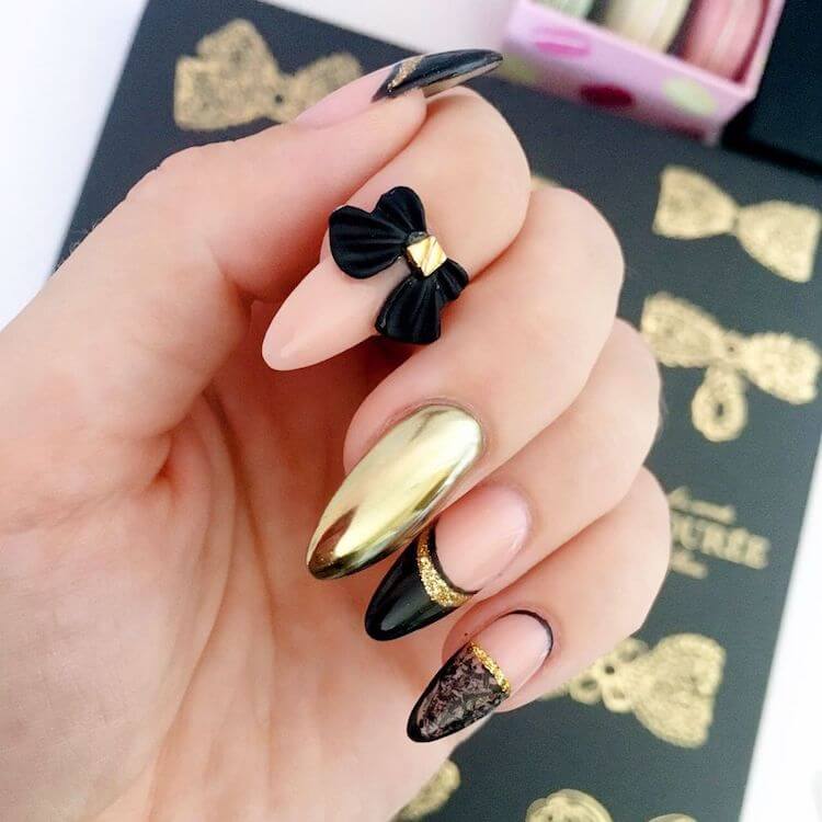 Simple Black And Gold Nail Art | atelier-yuwa.ciao.jp