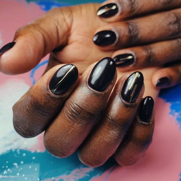 matte black nails