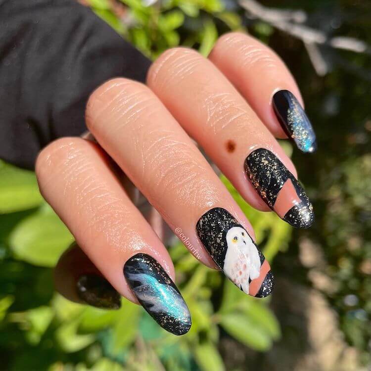 harry potter black nails