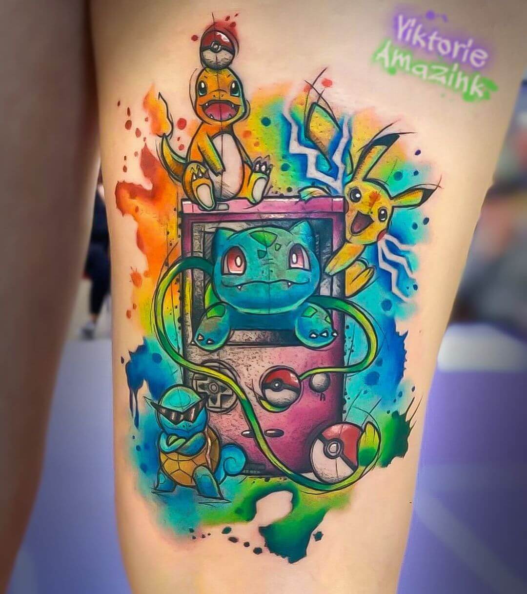 Innerlight tattoo  Who remembers Pokémon red and green  tattoosbymauricio with this super rad Pikachu tribute piece  pokemon  pokemongo pikachu nintendo gameboy gaming tattoo tattoos watercolor  watercolortattoo torrance redondobeach 