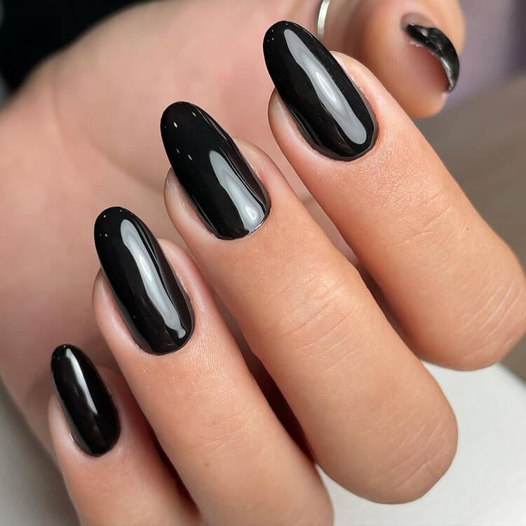 simple black nails