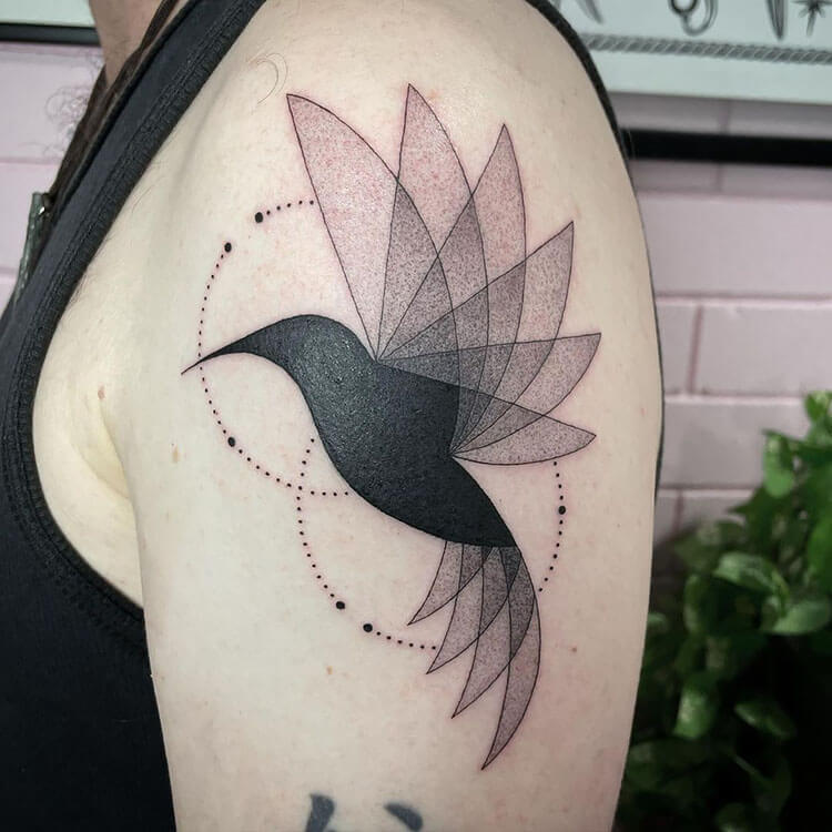 black hummingbird tattoo