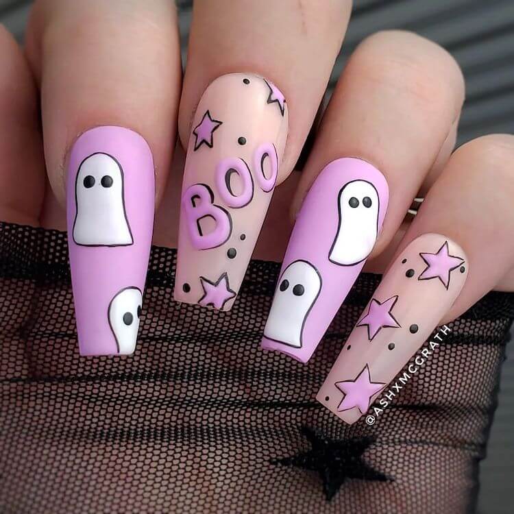 purple halloween nails