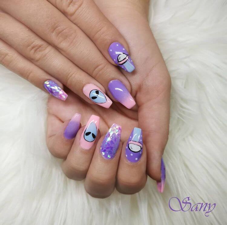 ufo galaxy nails