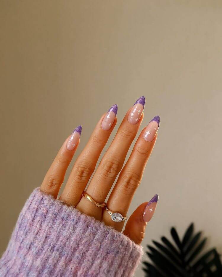 purple french tip nails