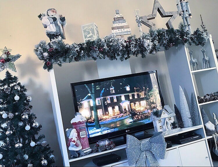 silver and white christmas decor