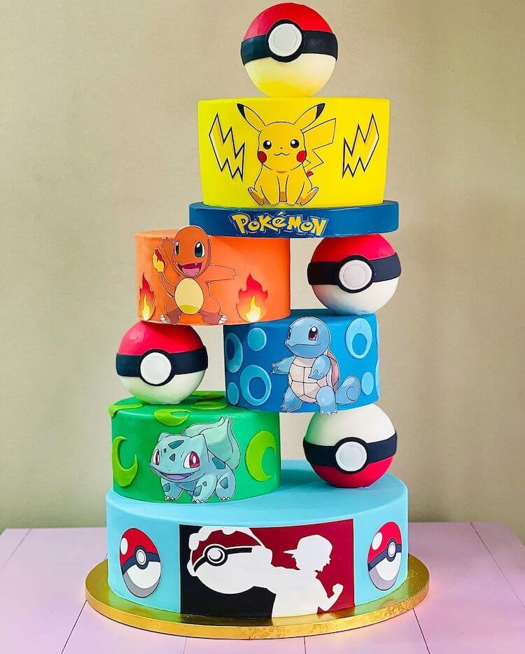 Layer Cake Thème Pokémon/Pikachu (à partir de 15 parts)