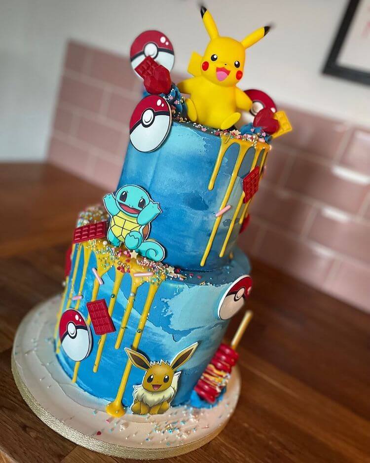 two tier Pokemon cake