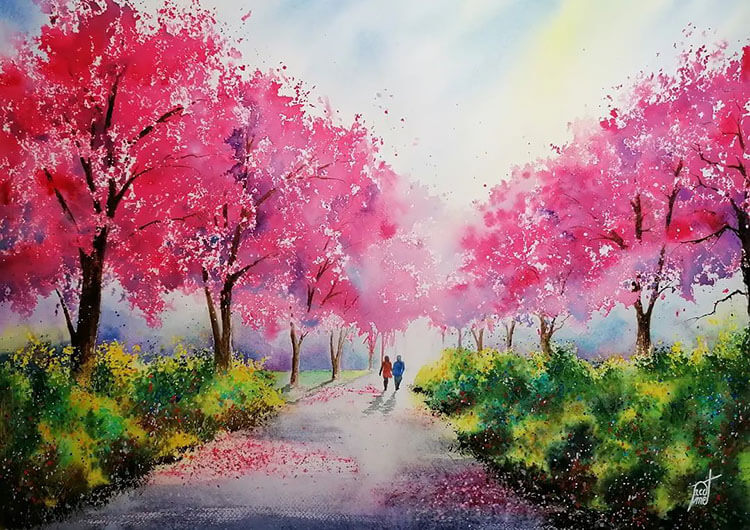 Cherry Blossoms Painting