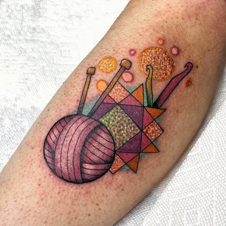 yarn with quilt tattoo