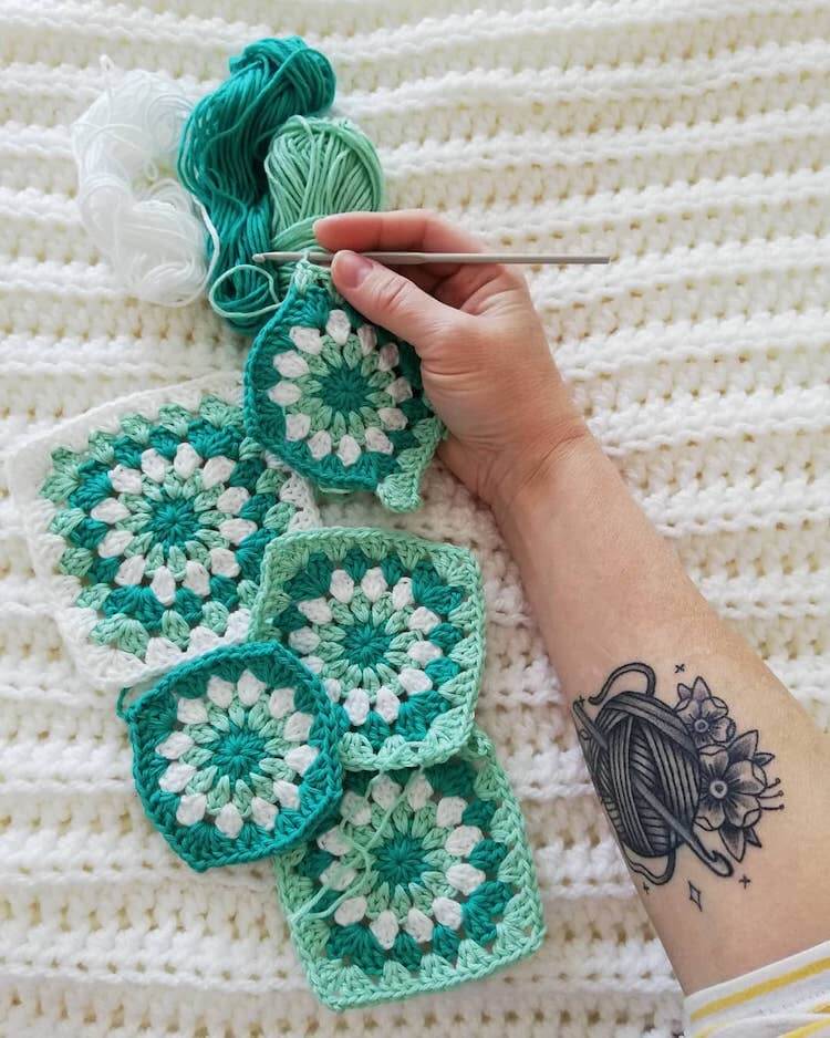 forearm crochet tattoo