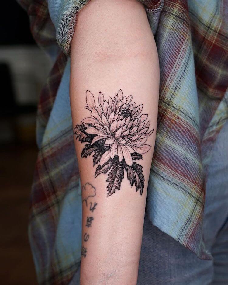 50 Best Chrysanthemum Tattoos and What They Mean 2023 Updated  Saved  Tattoo