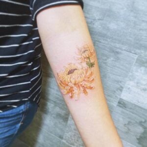 chrysanthemum flower tattoo