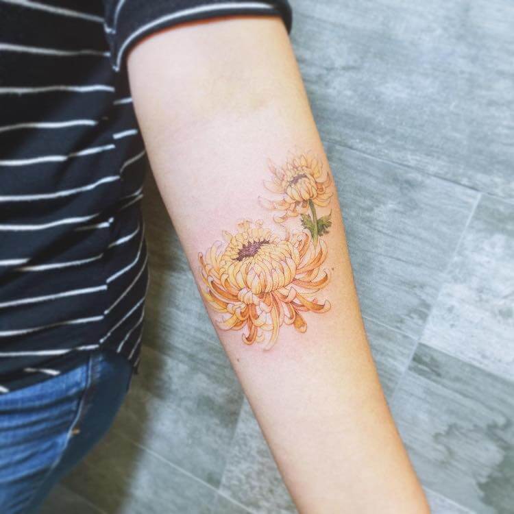 Explore the 50 Best Chrysanthemum Tattoo Ideas 2019  Tattoodo