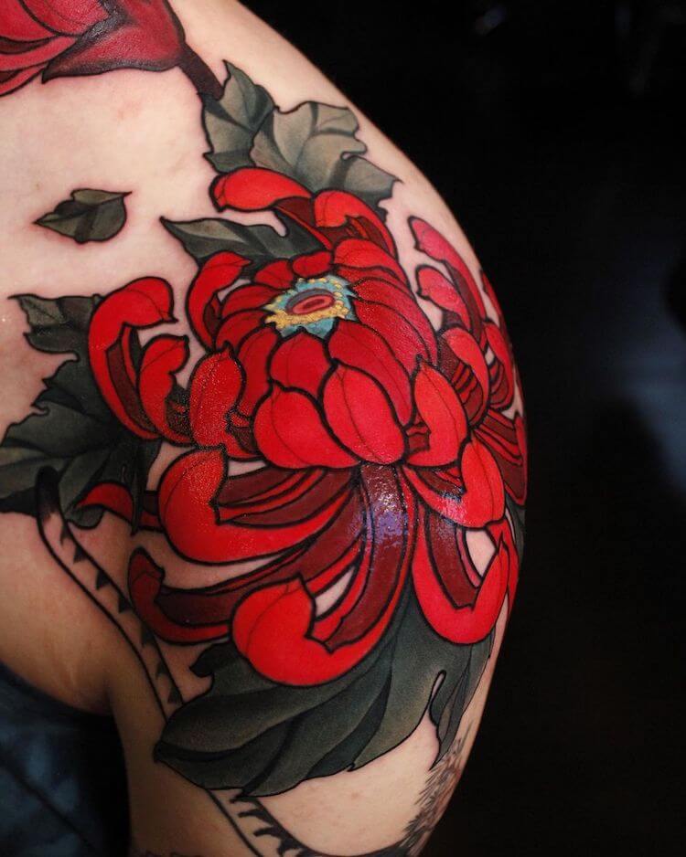 26 Most Beautiful Chrysanthemum Tattoos  Moms Got the Stuff