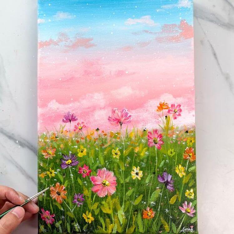 Dreamy Flower Garden Painting