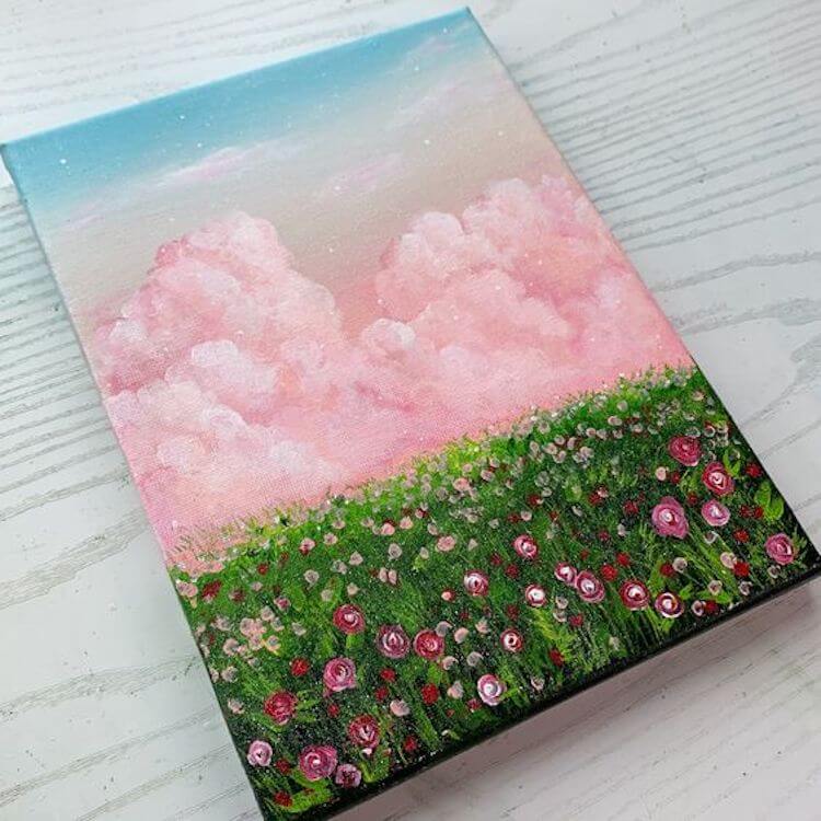 Acrylic Pink Cloud Painting