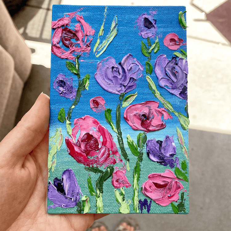 roses painting acrylic