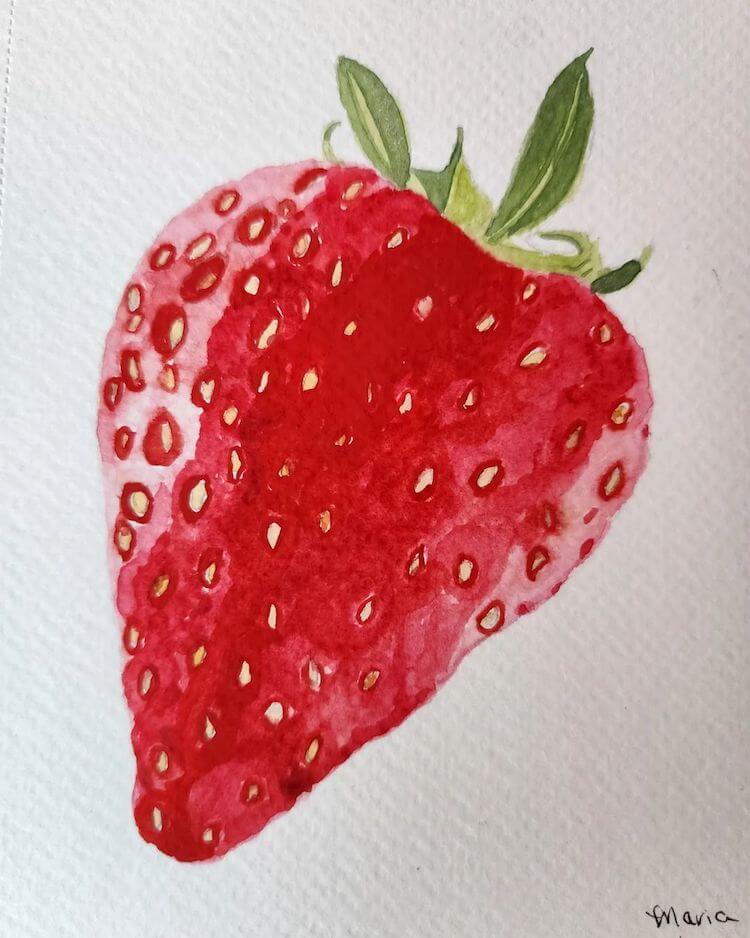 Watercolor Strawberry