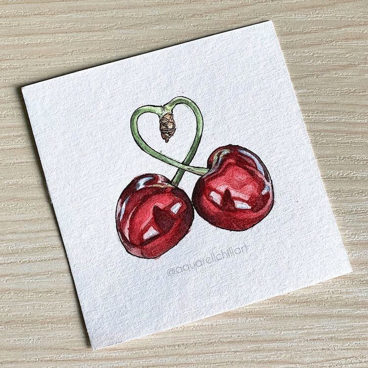 Cherries with Heart Stem