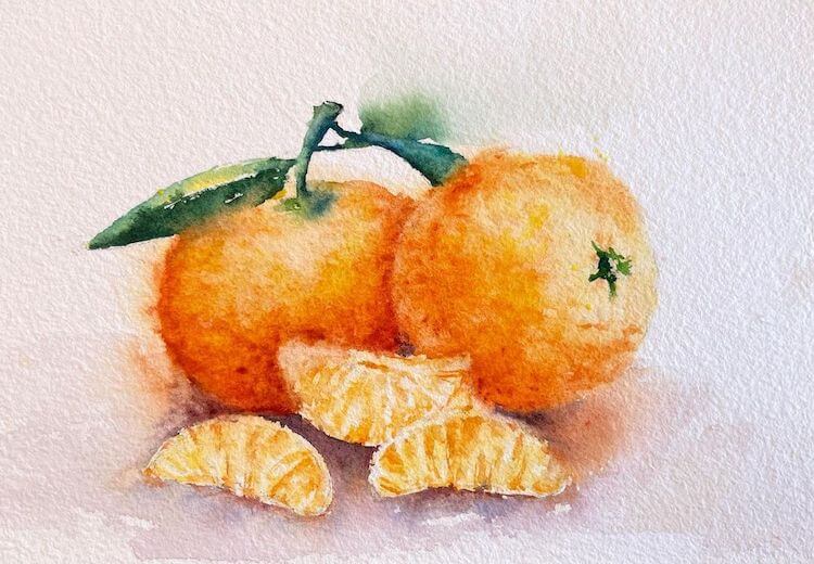 watercolor oranges