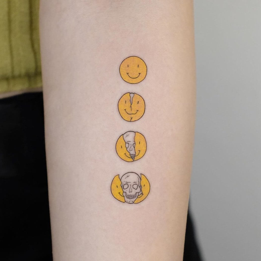 19 Cheerful Smiley Face Tattoo Designs  Moms Got the Stuff