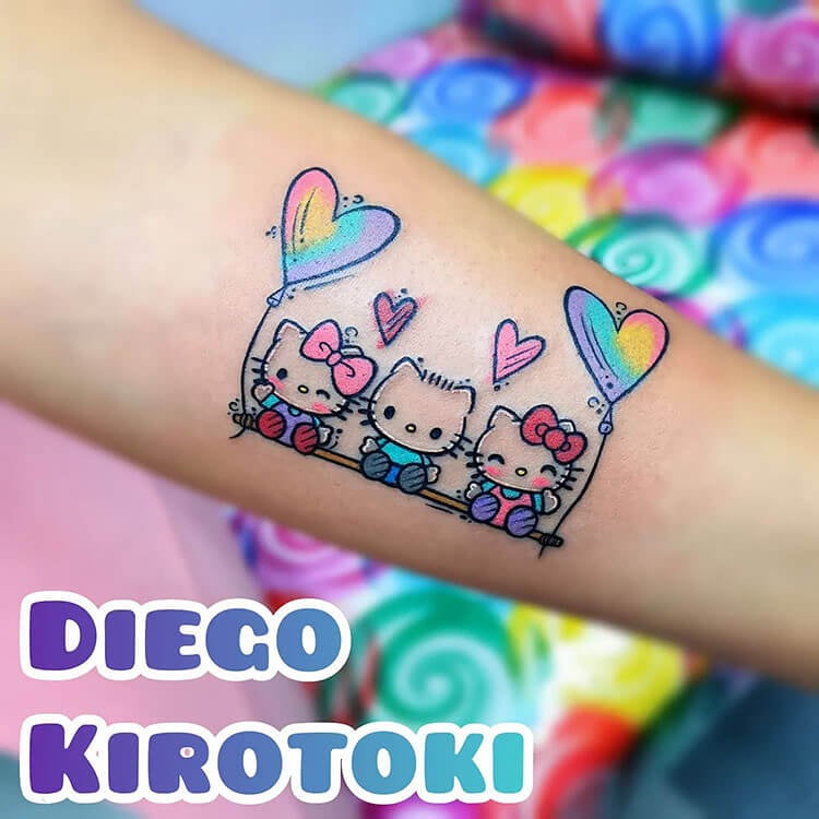 Tattoo uploaded by Kir  Hello Kitty Kuromi in color  Tattoodo