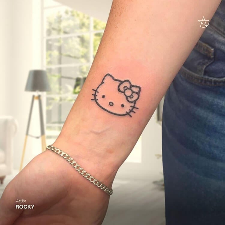 PussyKat Tattoo on Instagram Adorable glittery Hello Kitty from  lealigot for information on booking  lealigottattooscom lealigot  lealigottattoos