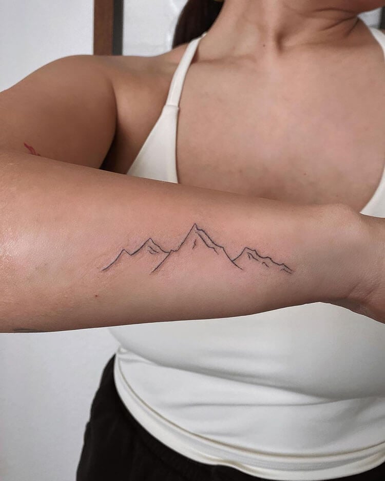 200 Best Mountain Tattoos for Men 2020 Range Geometric Simple Small  Designs  Tiny tattoos Elbow tattoos Minimalist tattoo