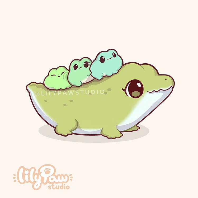 Momma and Baby Alligators