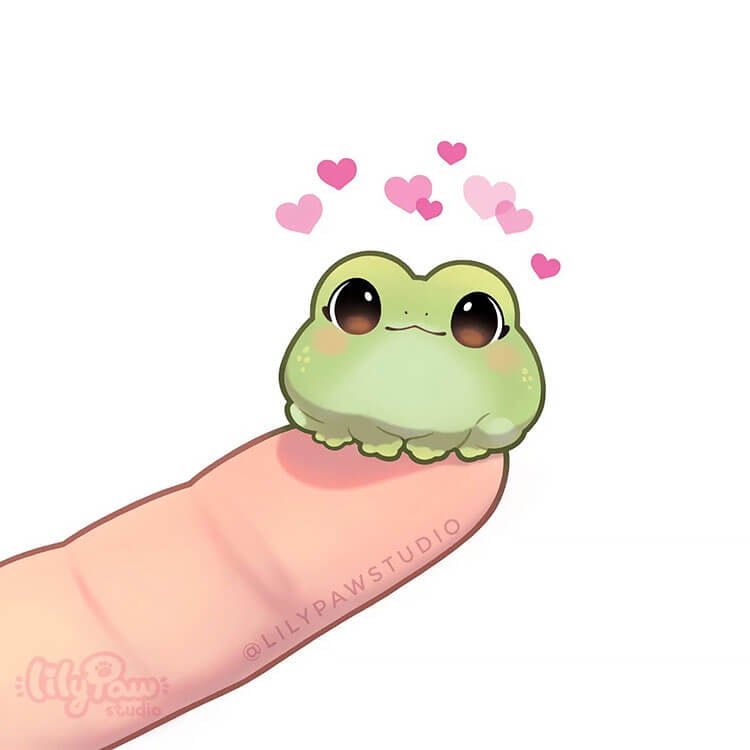 Frog Sitting on a Finger