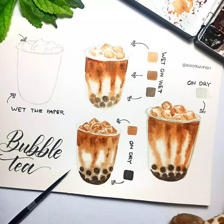 How to Paint Bubble Tea