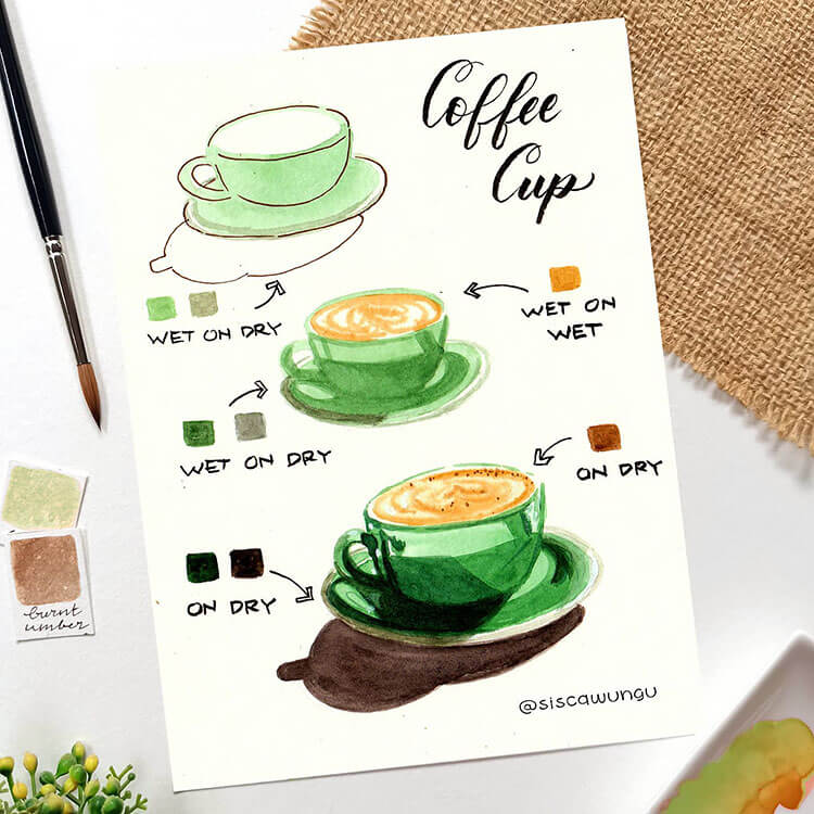 How to Paint a Coffee Cup
