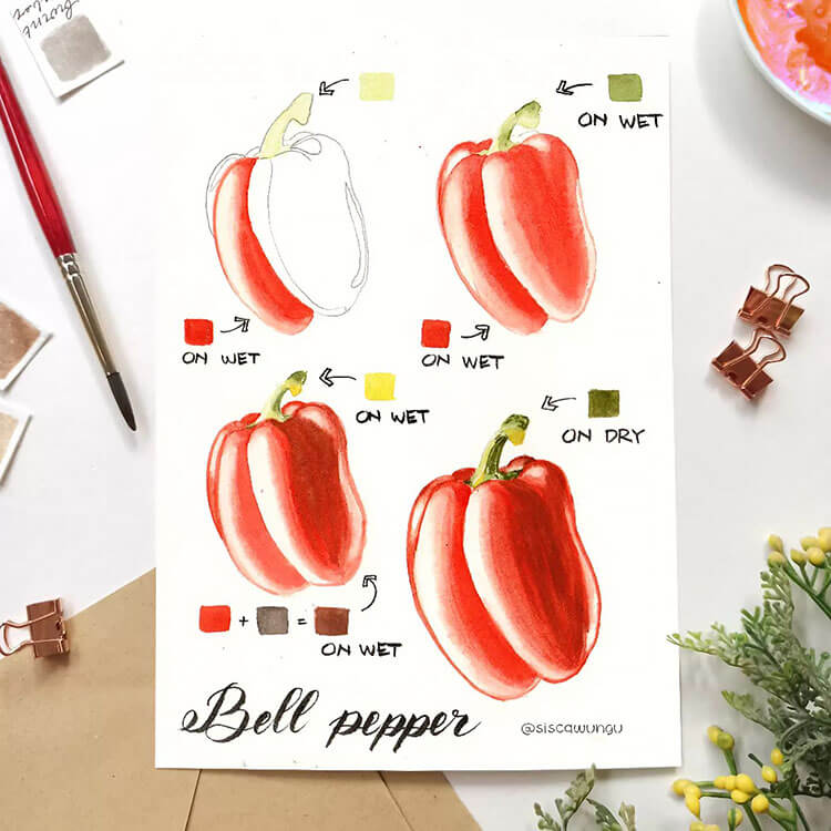 How to Paint a Red Pepper