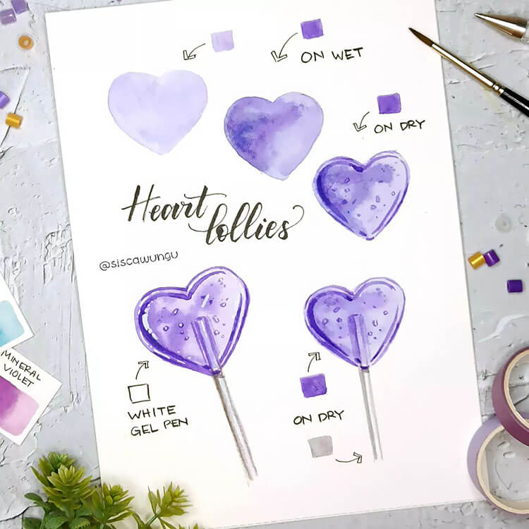 How to Paint a Heart Lollipop