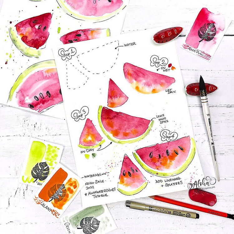 How to Paint a Slice of Watermelon