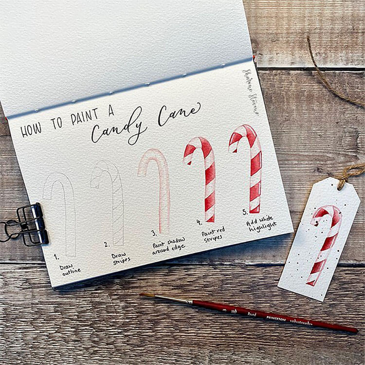 How to Paint a Candy Cane