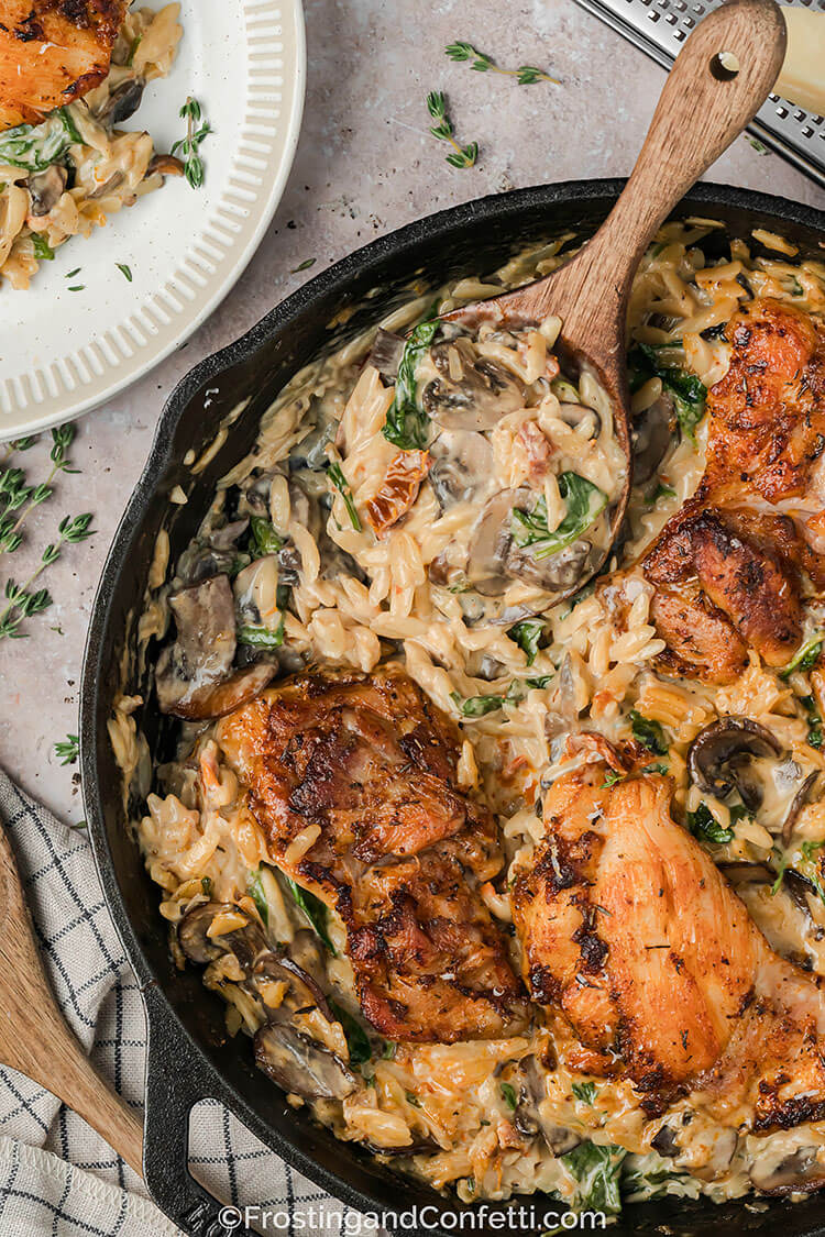 Creamy Chicken Orzo Bake