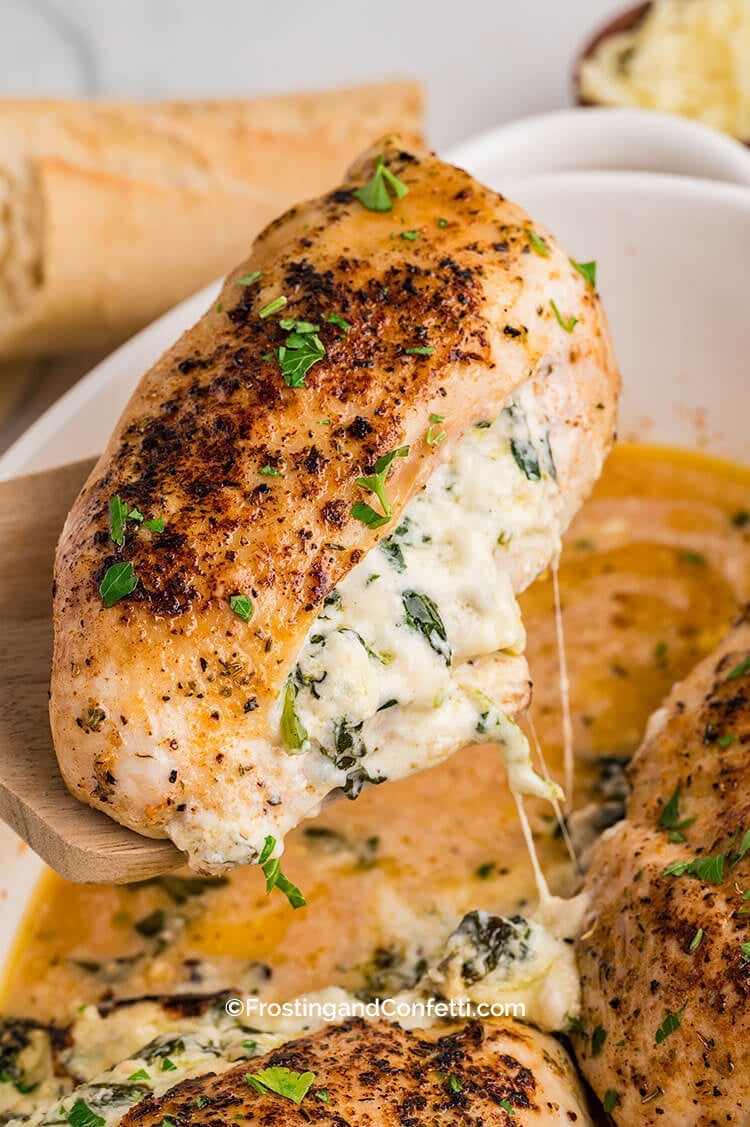 Cheesy Spinach Stuffed Chicken Breasts